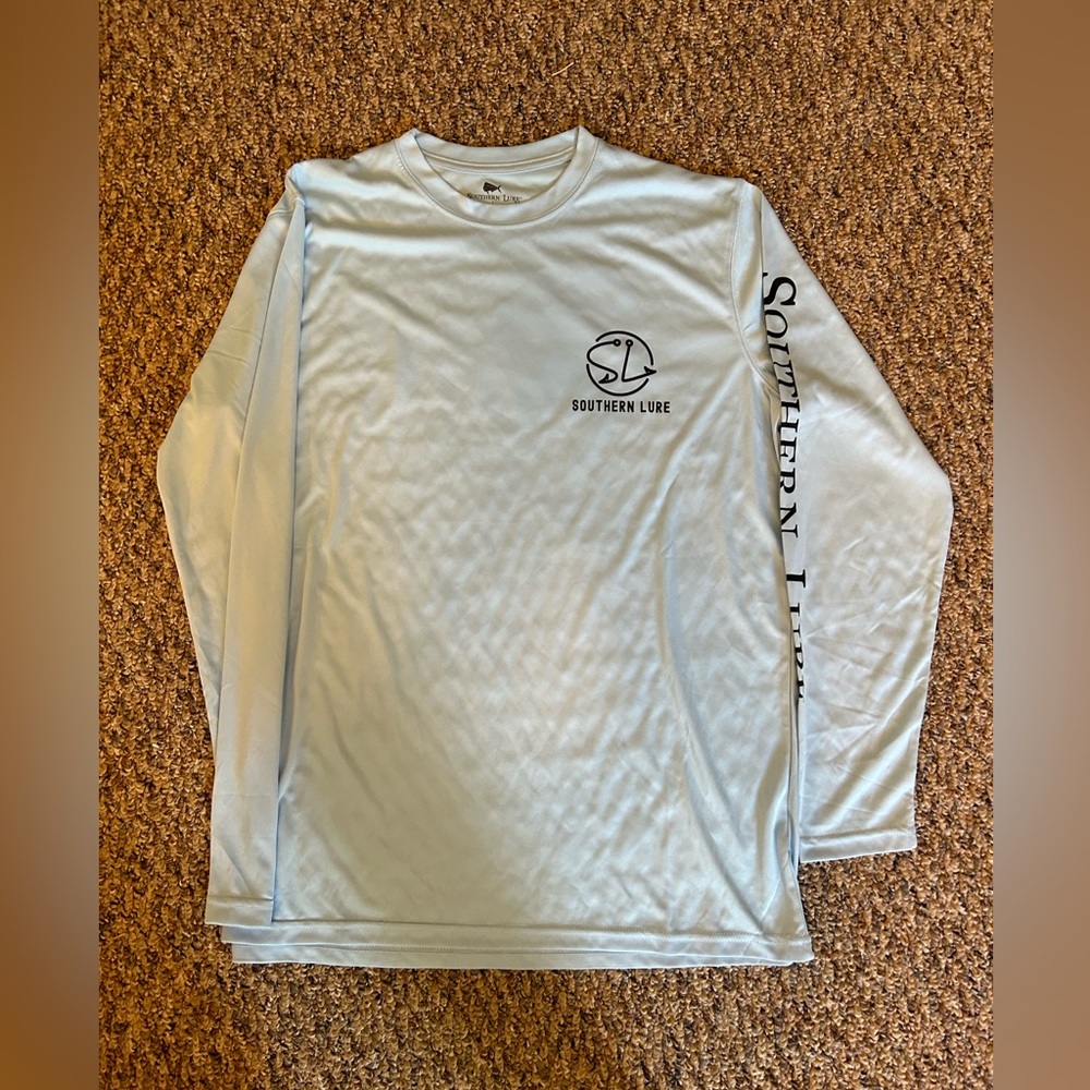 Southern Lure Long Sleeve Blue American Flag Fish Shirt
